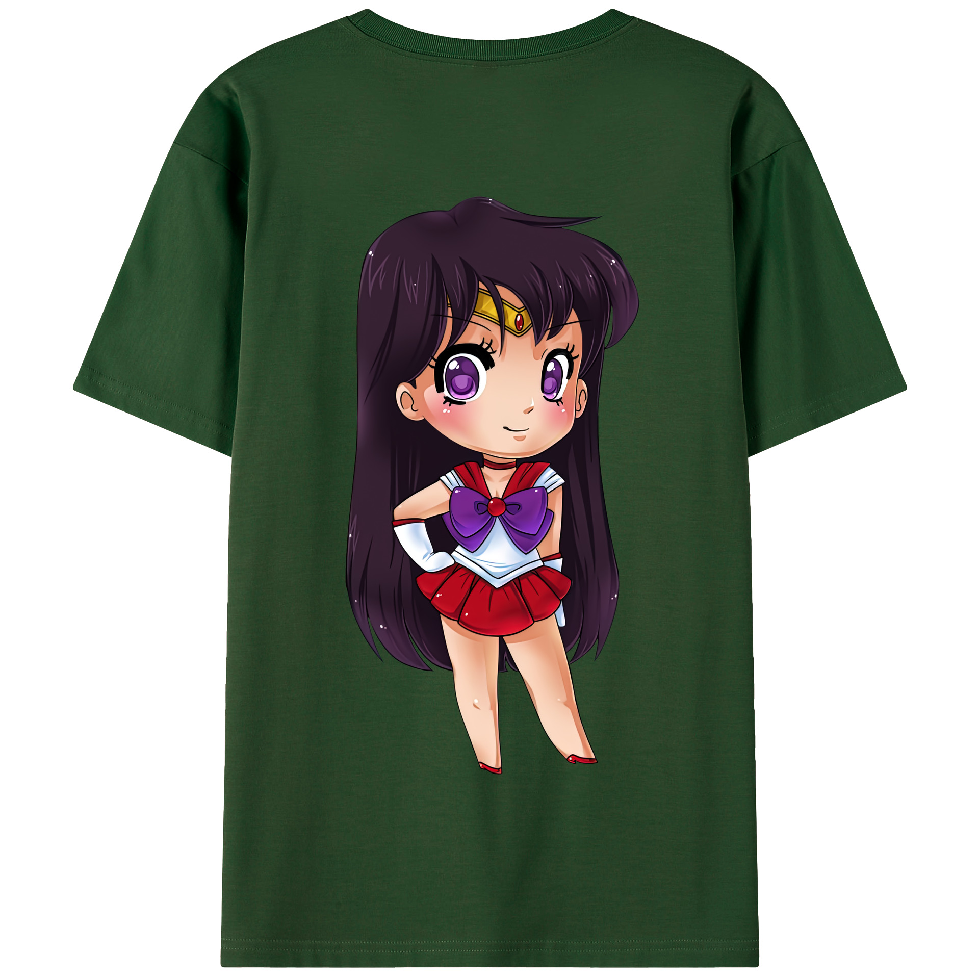 （画像用） 美少女戦士セーラームーン 火野レイ ひの レイ Sailor Moon Hino Rei （セーラーマーズ,Sailor Mars） 綿100％半袖Tシャツ（背面プリント）